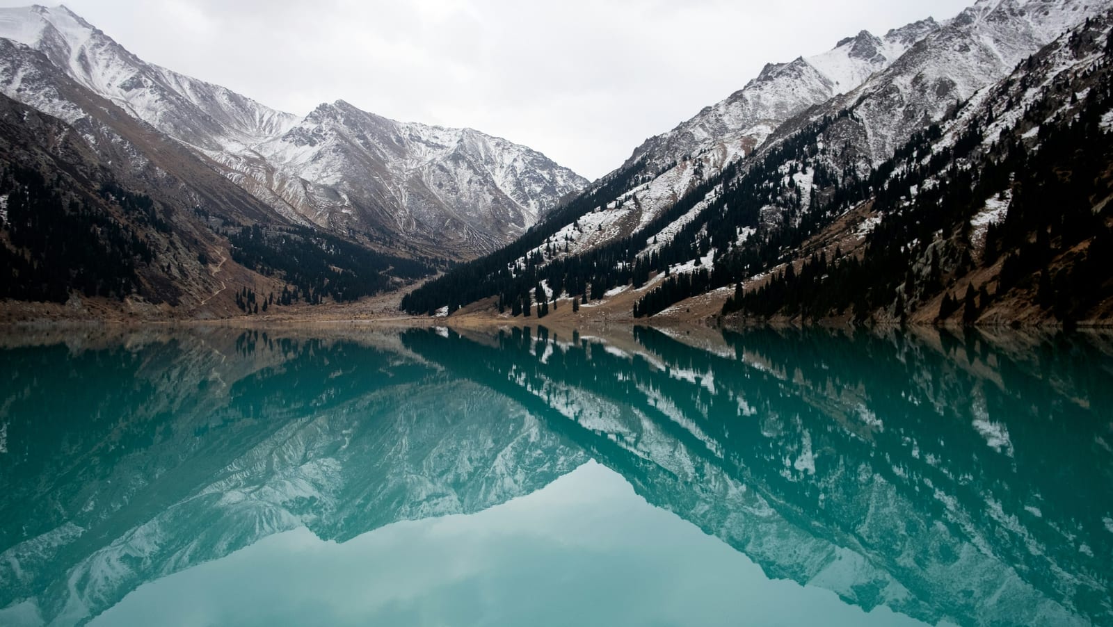 Big Almaty Lake, a turquoise mountain lake in the Tian Shan, Kazakhstan