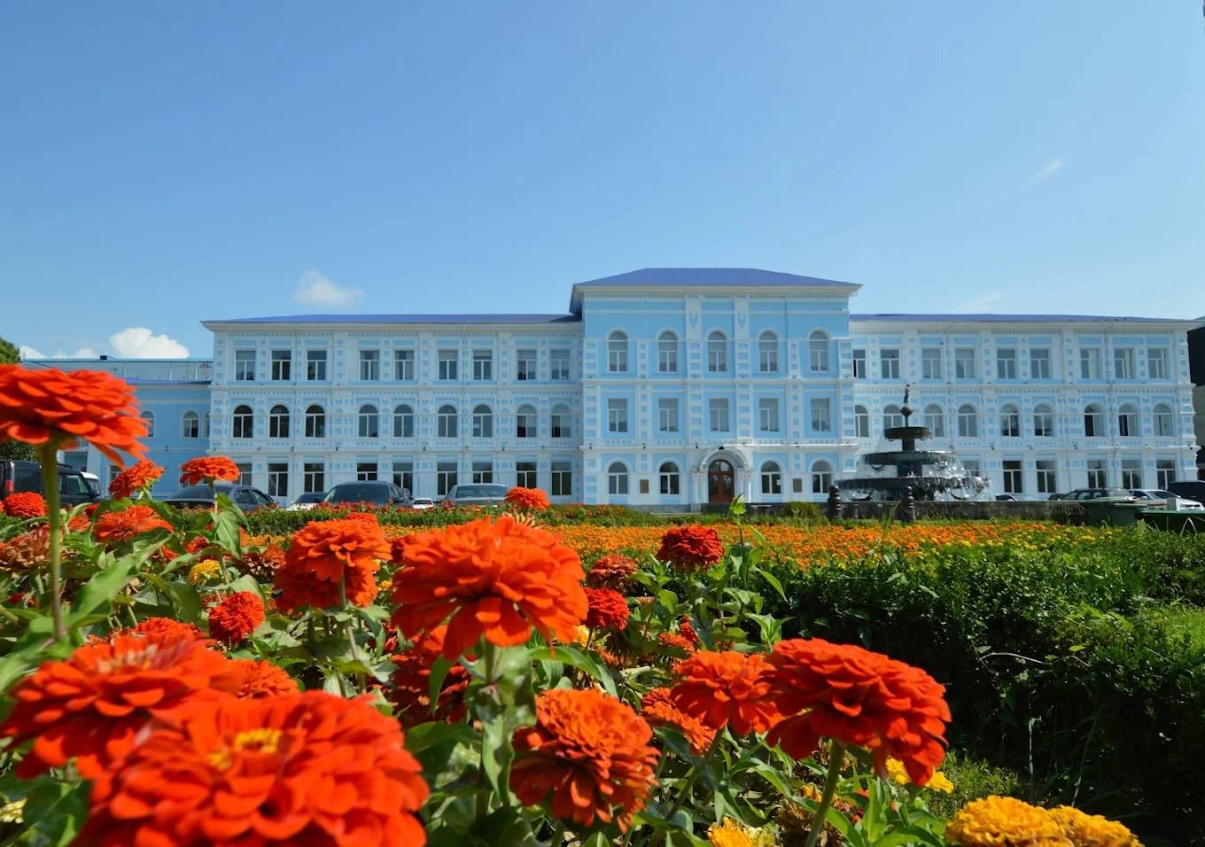A Batumi Shota Rustaveli State University campus view in Batumi