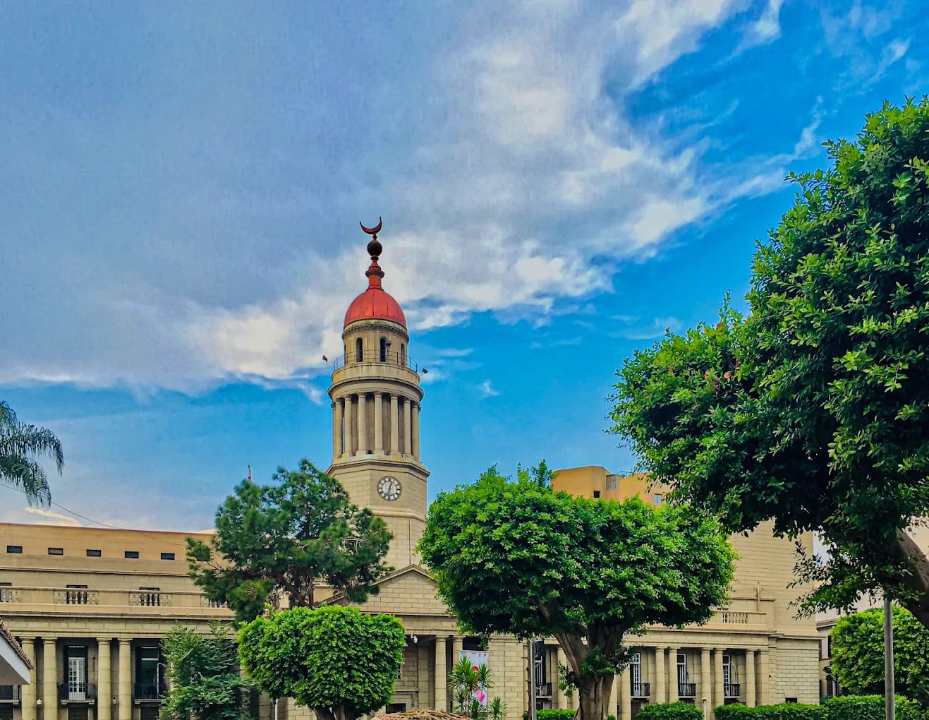 The iconic domed landmark tower of the University of Cairo