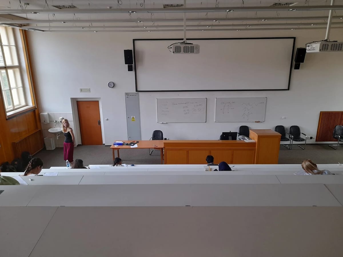 Modern lecture hall at the First Faculty of Medicine