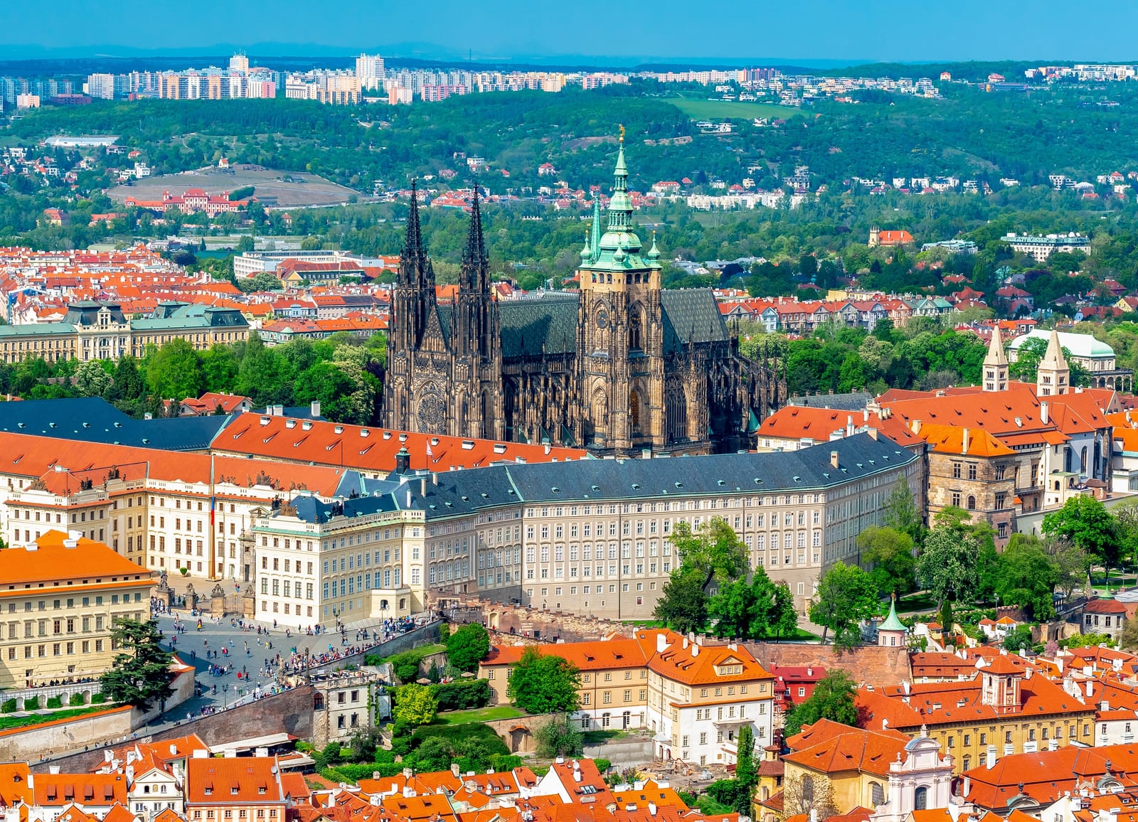 Aerial view of Prague Castle
