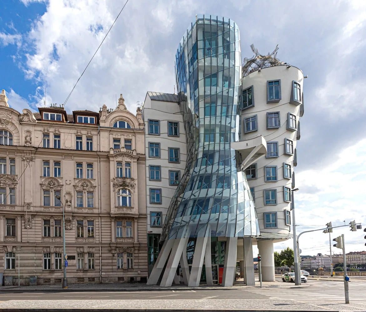 The Dancing House on the Vltava embankment, Prague
