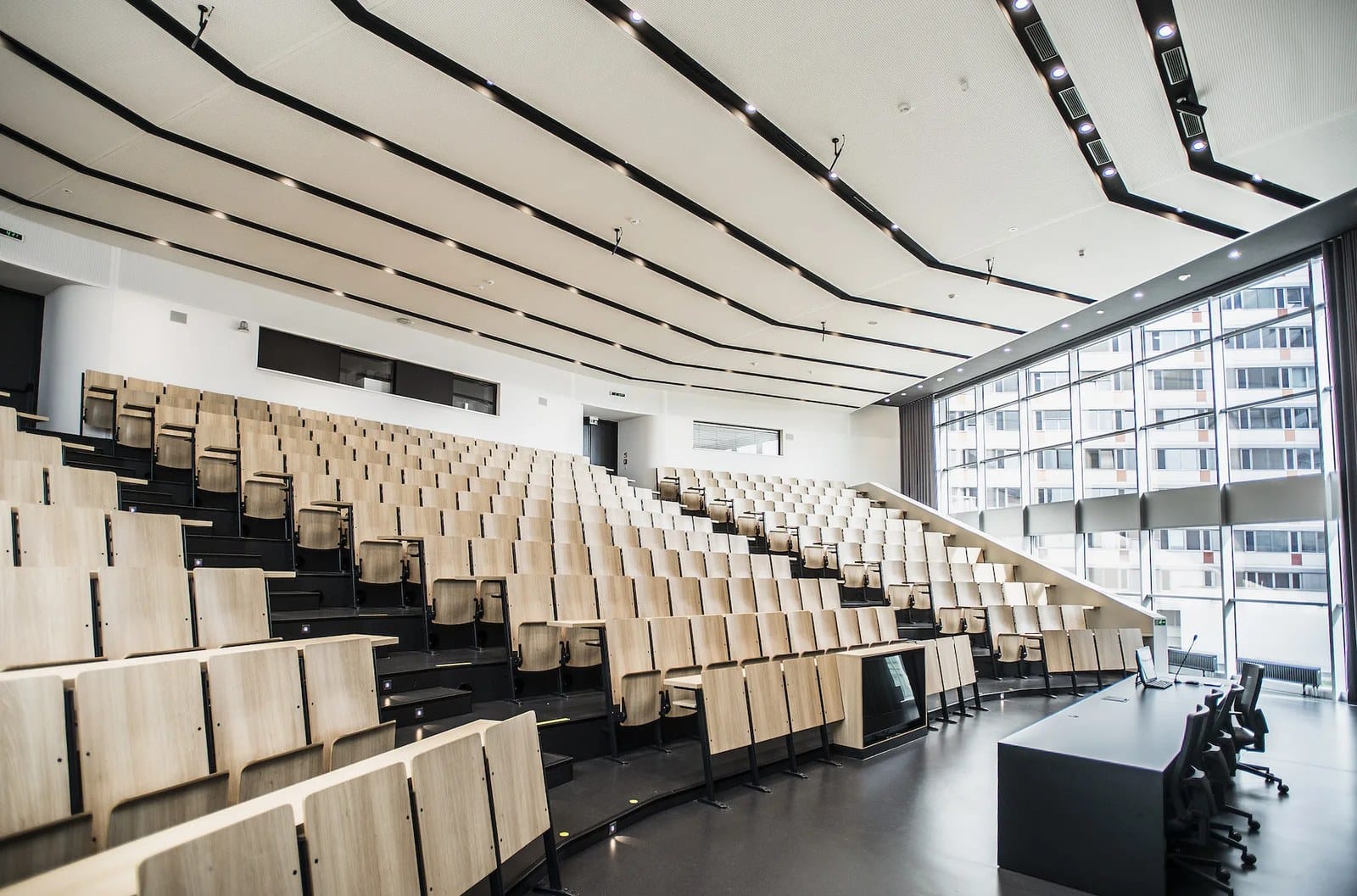 A tiered university lecture hall at the Second Faculty of Medicine