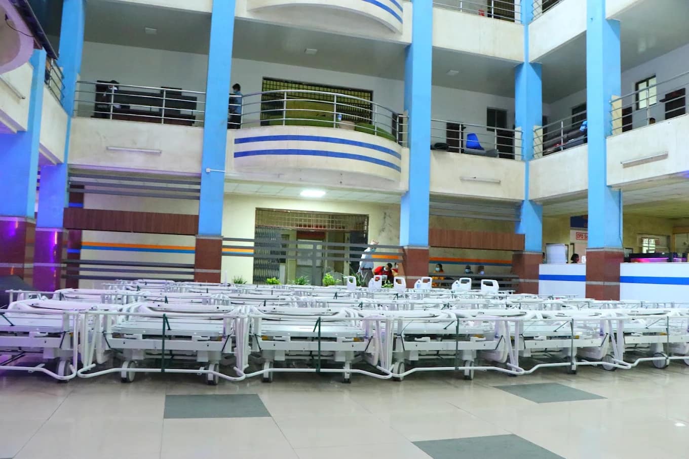The atrium of the Chitwan Medical College Teaching Hospital