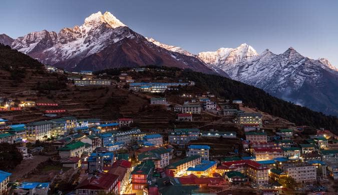 A Nepali hill town (elsewhere in Nepal, not Bharatpur)