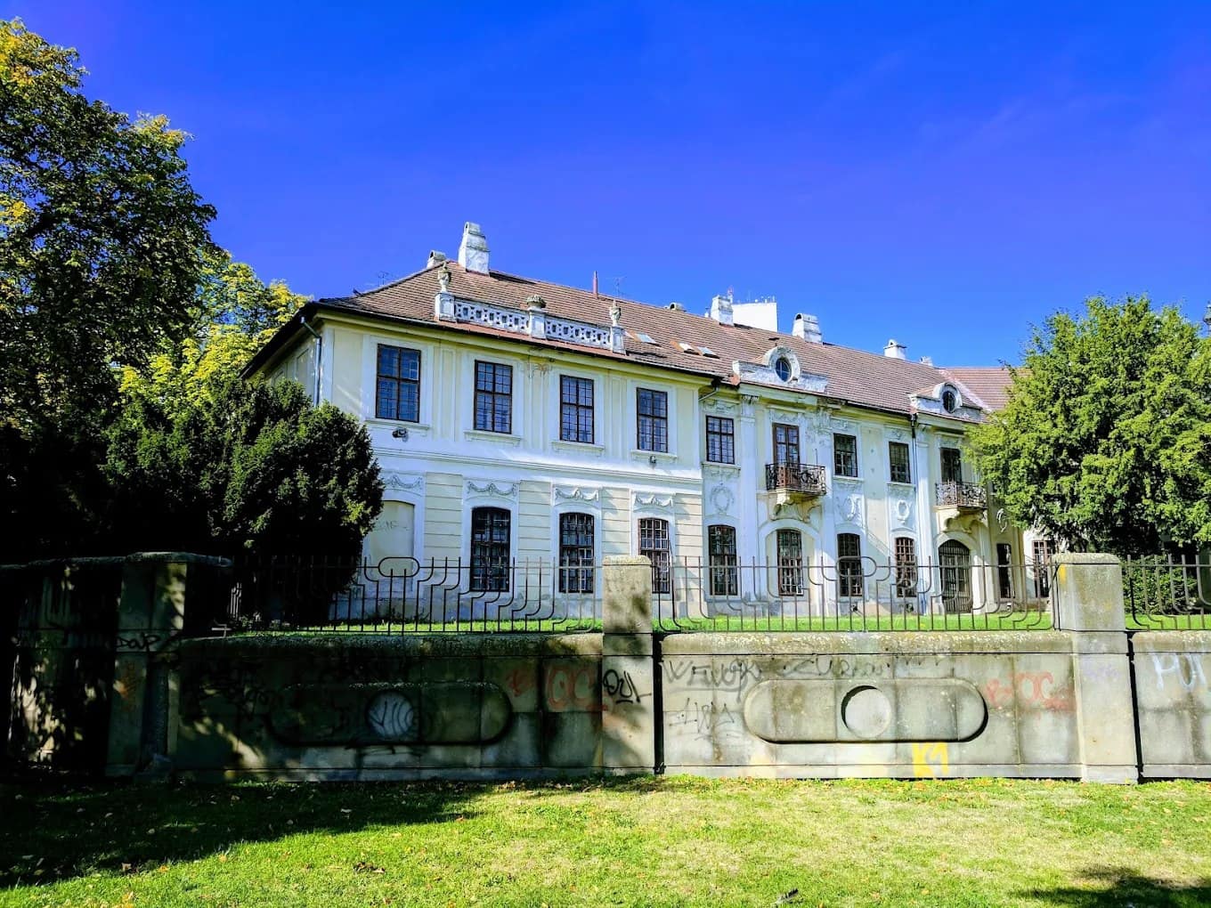 A historic Comenius University theoretical institutes building in Bratislava