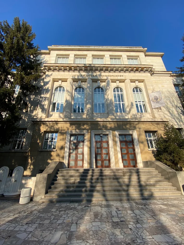 Neoclassical main building of the Medical University of Pleven