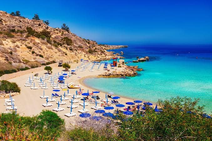Mediterranean coastline in Cyprus