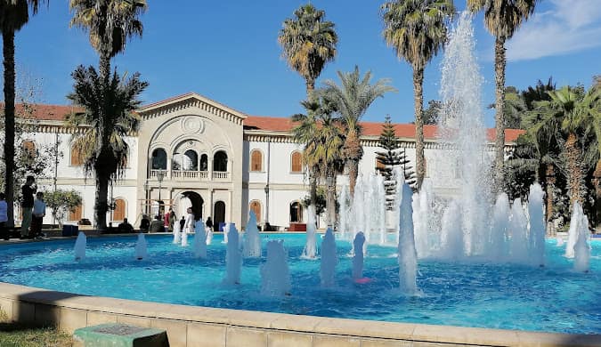 University campus building with fountain in Nicosia