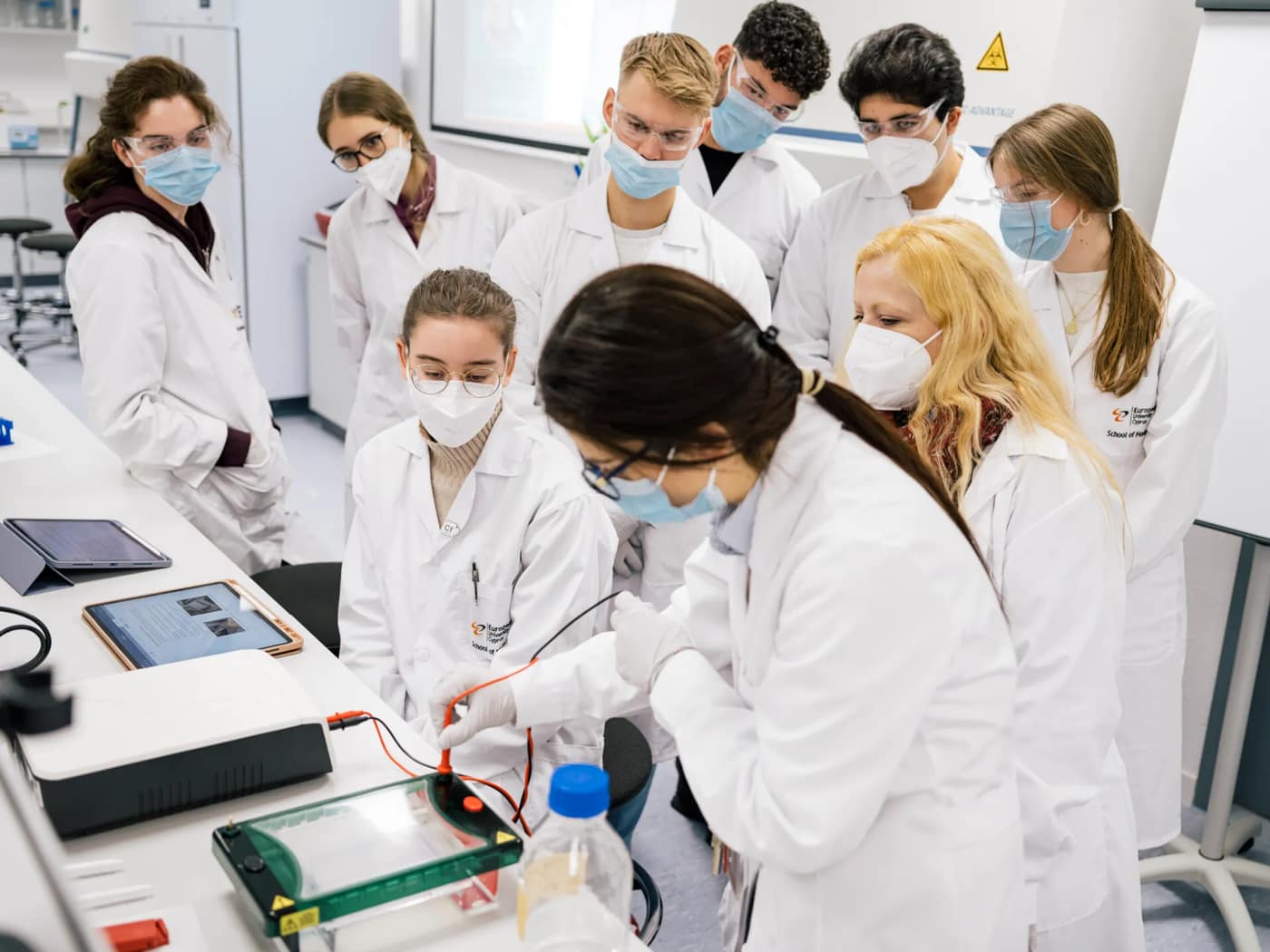 Medical students in a laboratory in Cyprus
