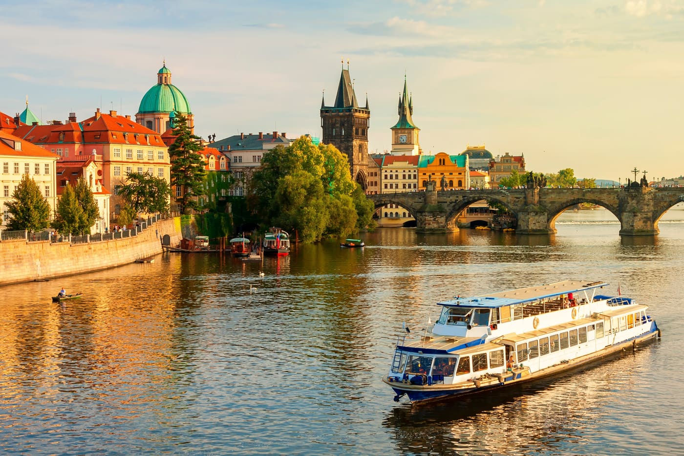 Boat on the Vltava river