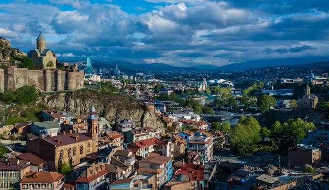 Aerial view of Tbilisi old town, Georgia
