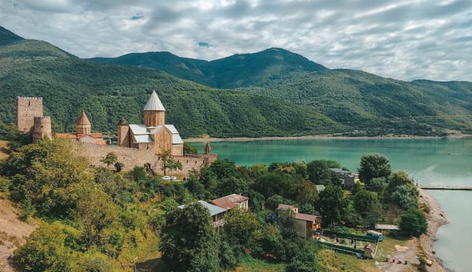 Ananuri fortress by a lake in Georgia