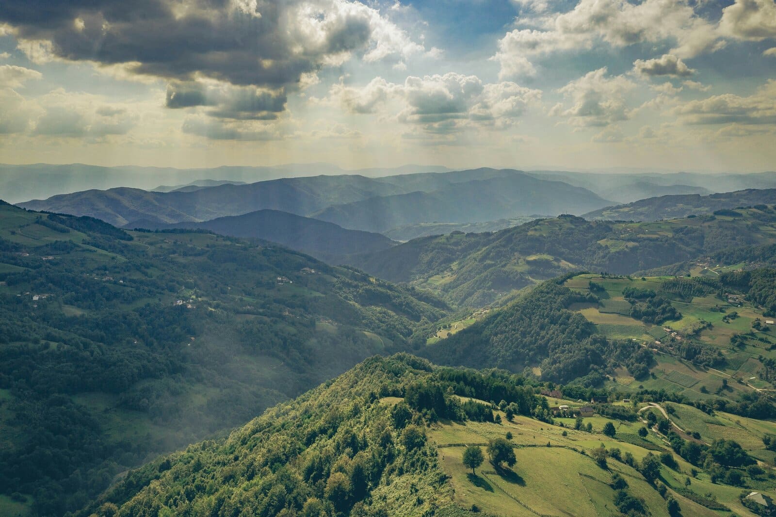 Mountain and valley landscape in western Serbia