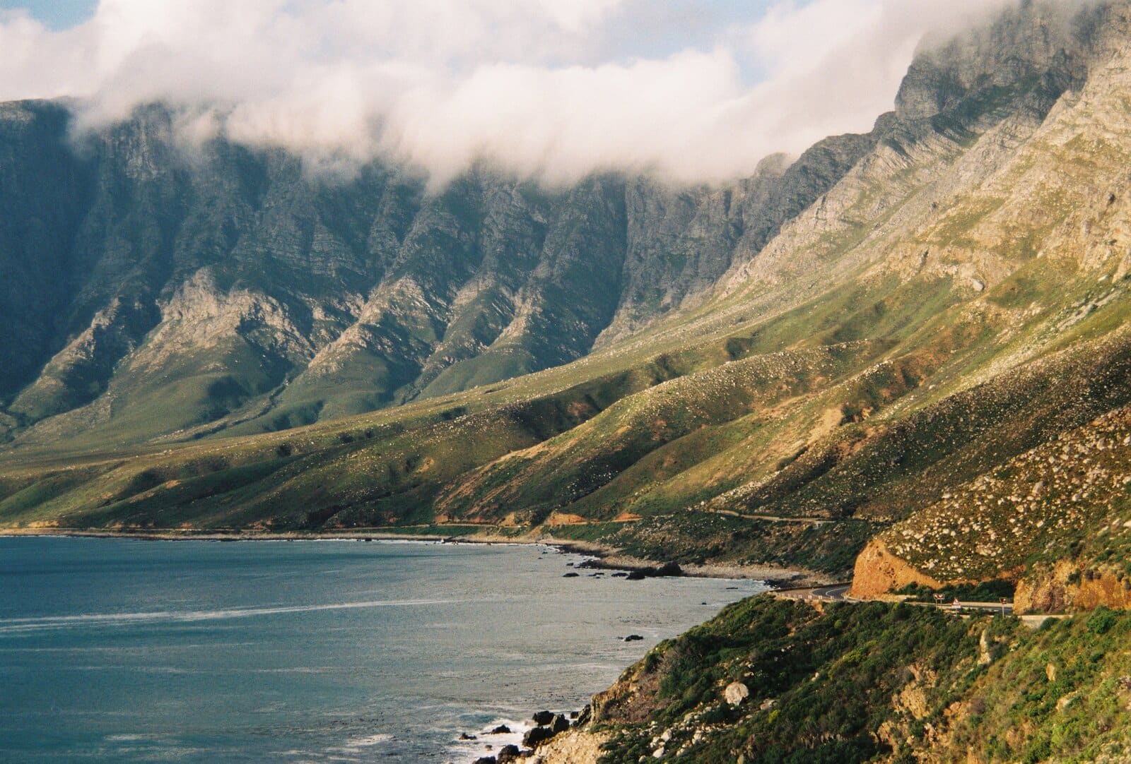Coastal mountains along Clarence Drive near Cape Town, South Africa