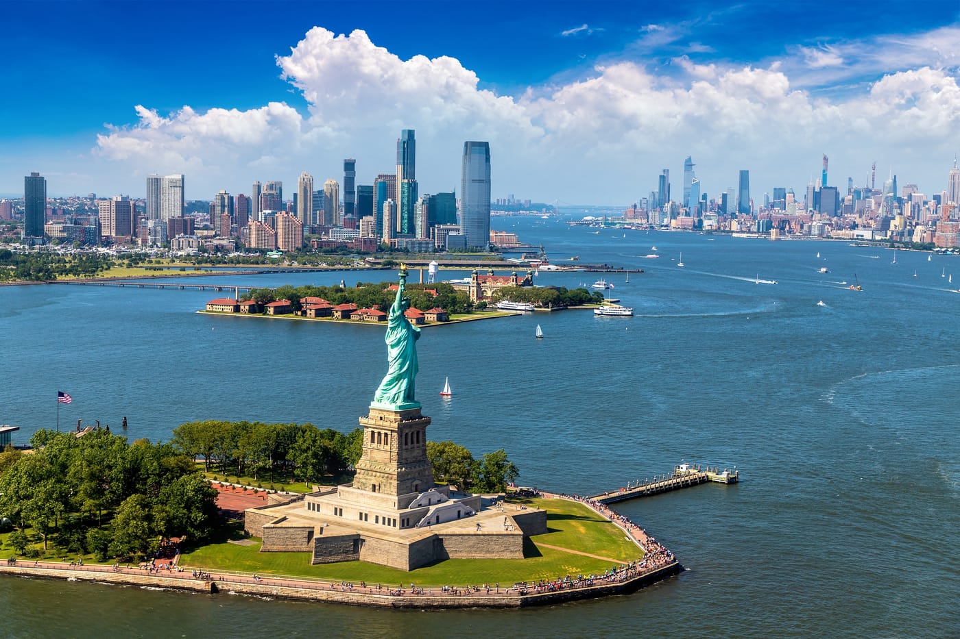 Aerial view of Liberty Island
