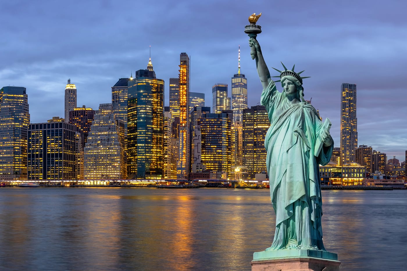 Statue of Liberty at night