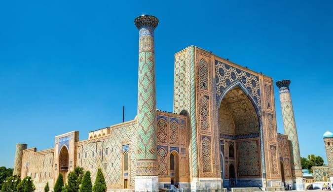 Registan Square with its historic madrasahs in Samarkand, Uzbekistan