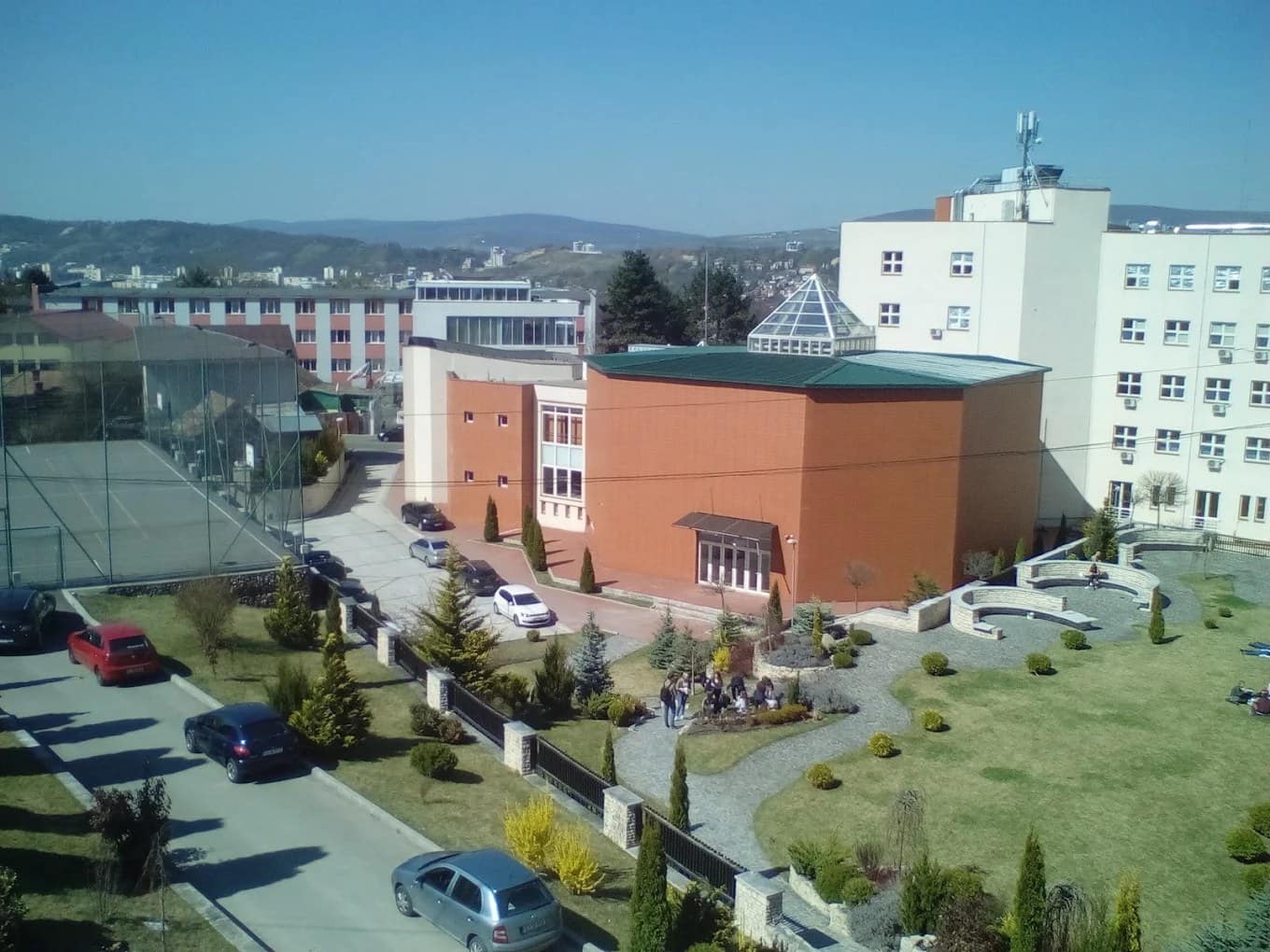 An Iuliu Hațieganu University of Medicine and Pharmacy campus view in Cluj-Napoca