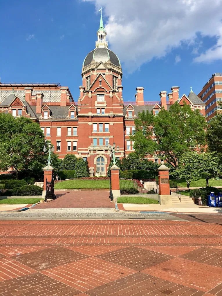 The historic domed administration building of The Johns Hopkins Hospital in East Baltimore