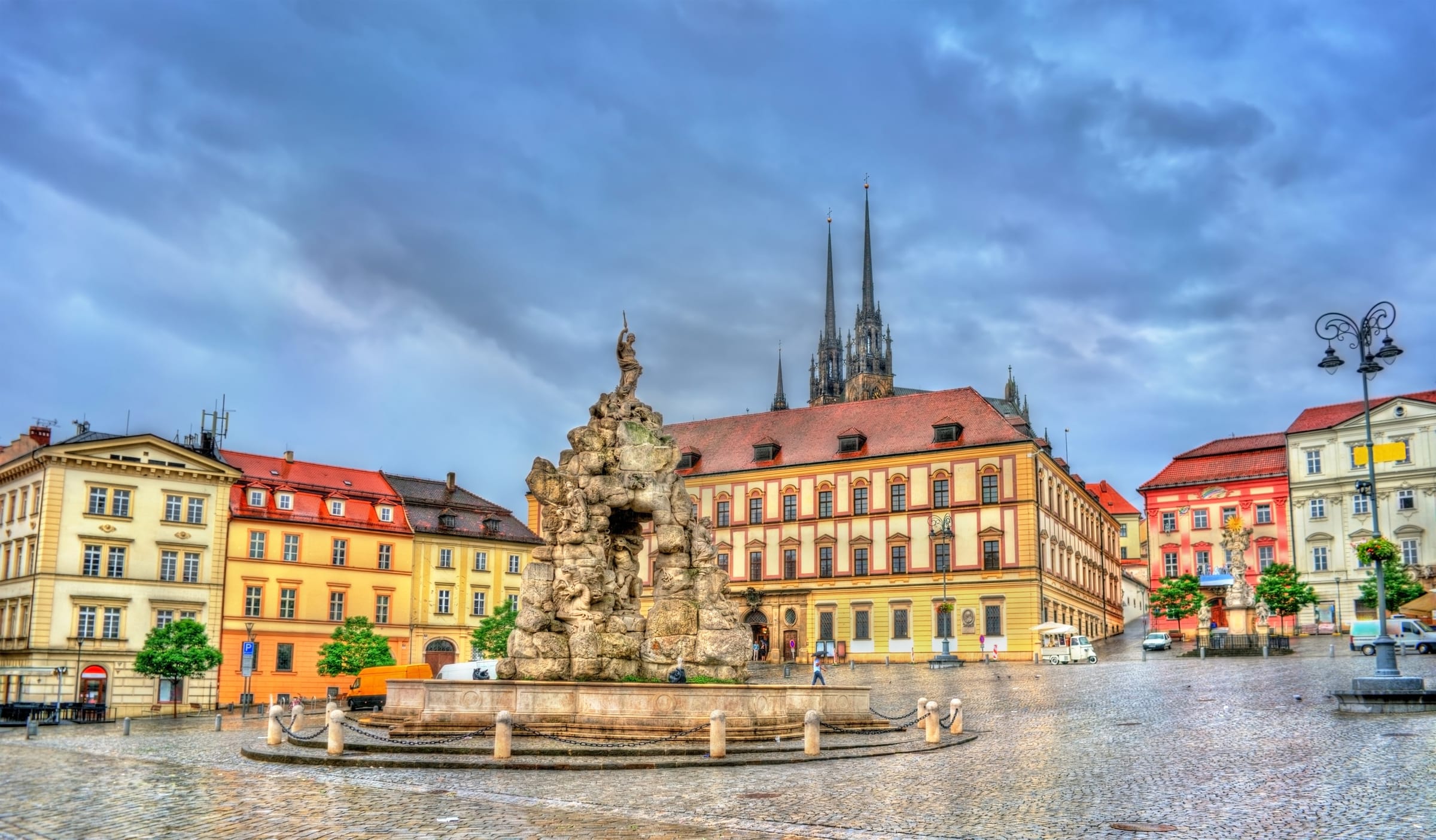 Brno old town with the Cathedral of St. Peter and Paul on Petrov hill
