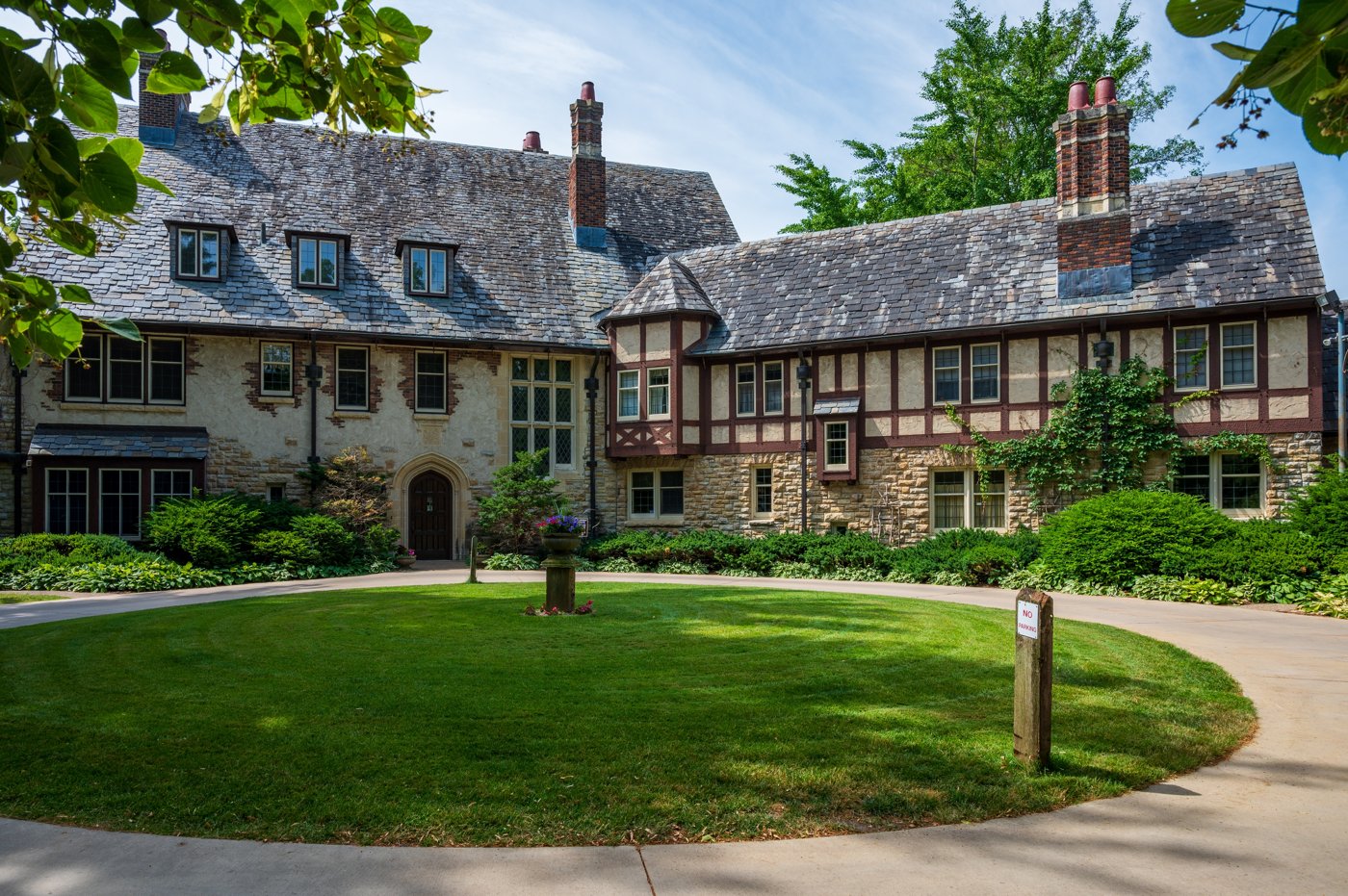 A historic Tudor-style building associated with Mayo Clinic heritage
