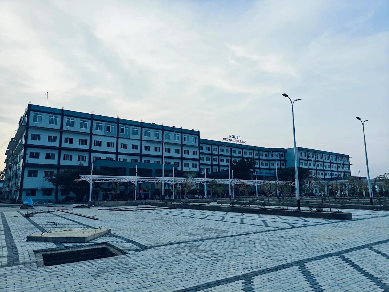 A modern academic and hospital block at Nobel Medical College