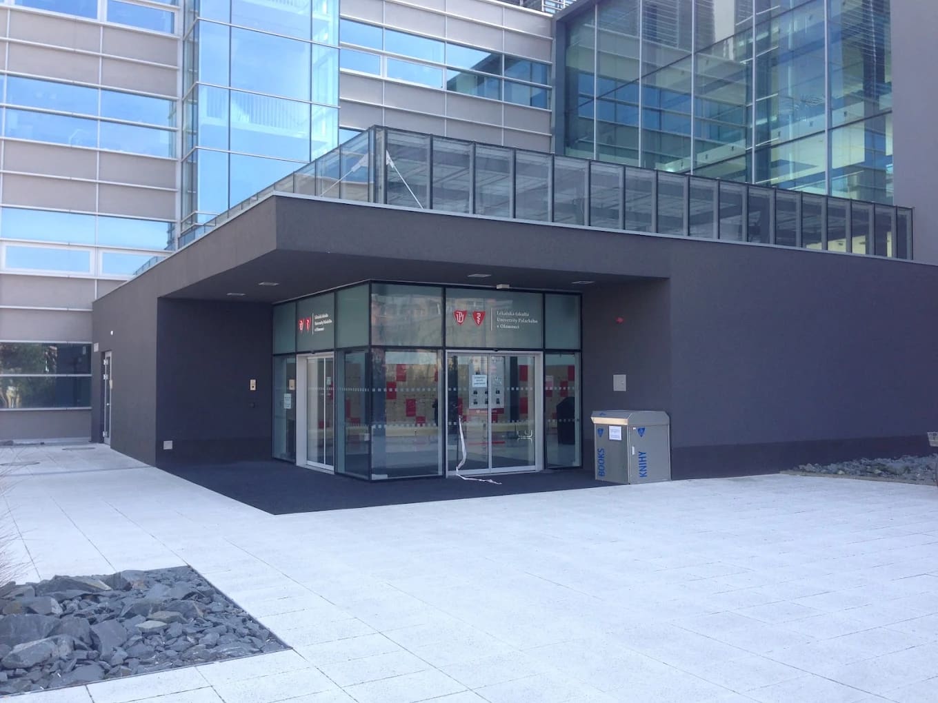 Modern glass building of the Faculty of Medicine and Dentistry