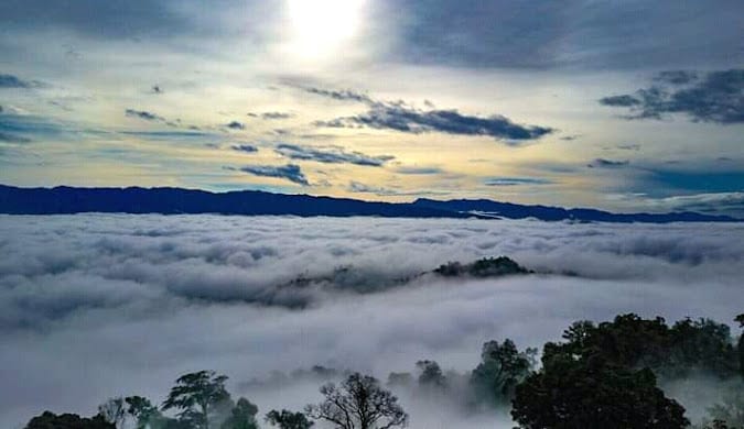 Clouds settling over the hills of Sajek Valley in Bangladesh