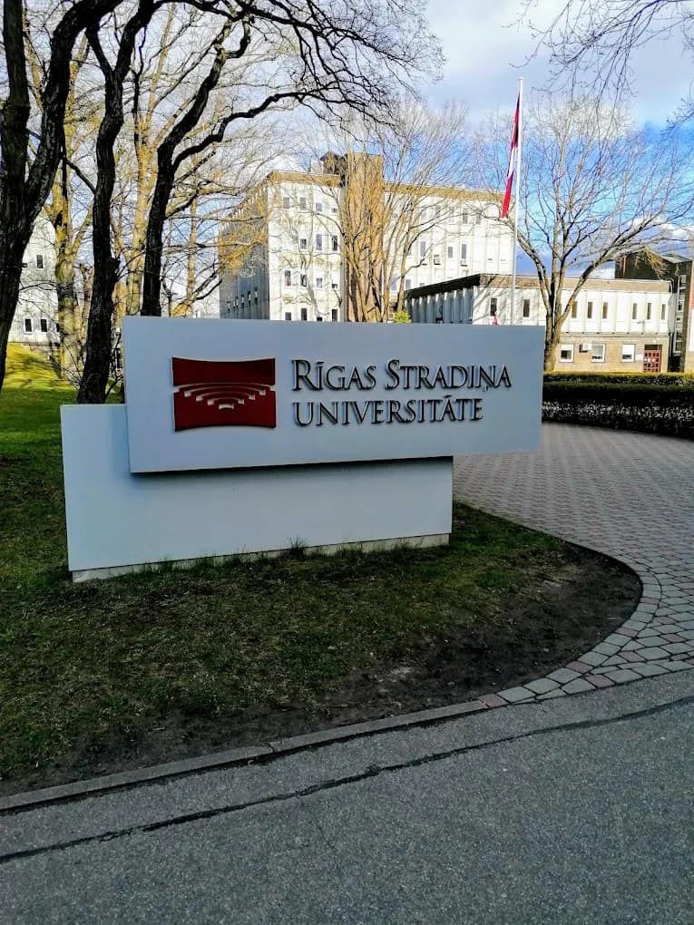 The Riga Stradiņš University entrance sign