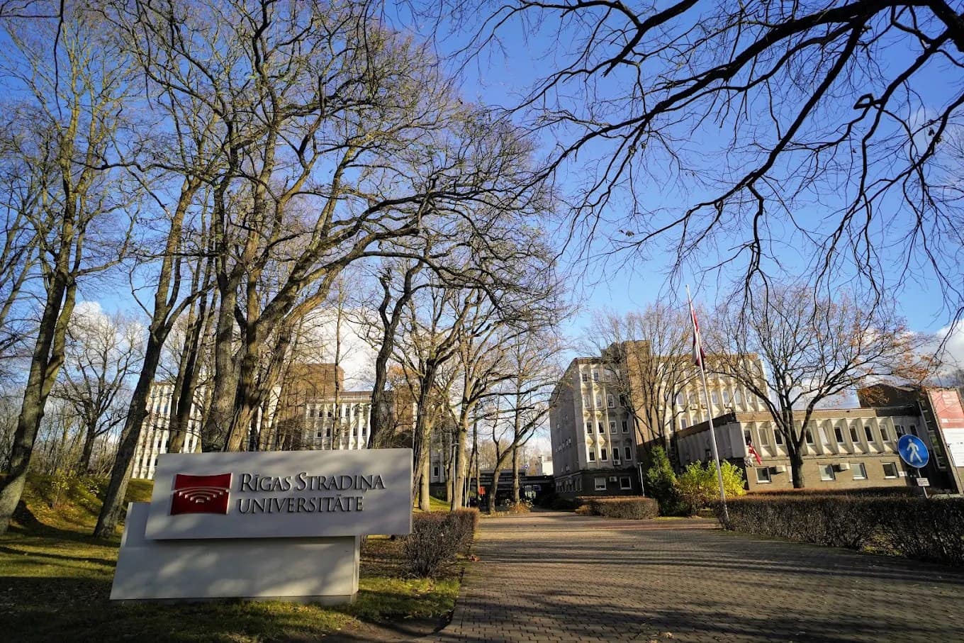 Riga Stradins University campus entrance in Riga