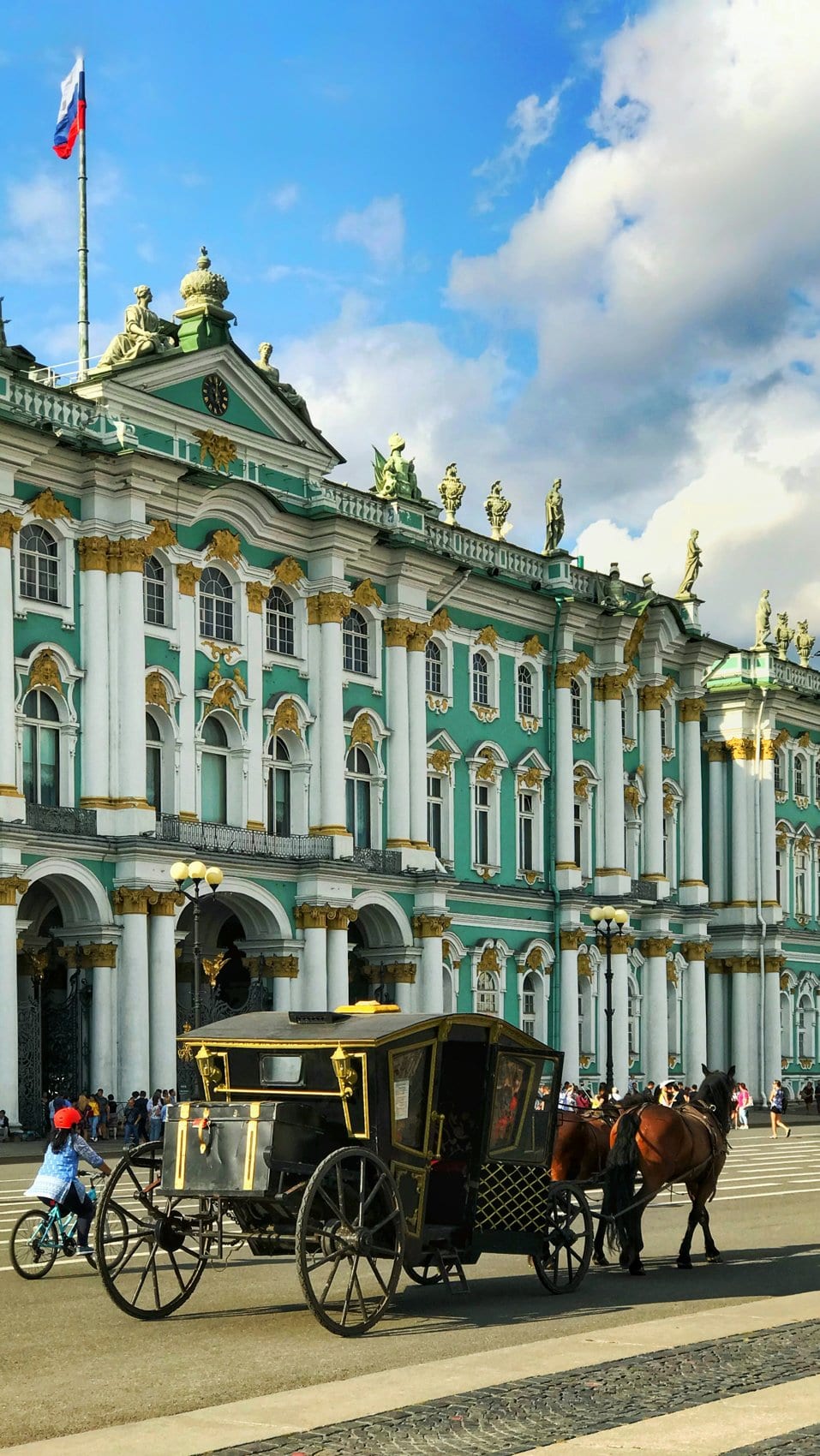 The Winter Palace, home of the State Hermitage Museum, in St Petersburg, Russia
