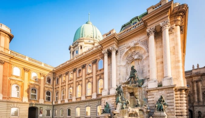 Buda Castle overlooking the Danube in Budapest