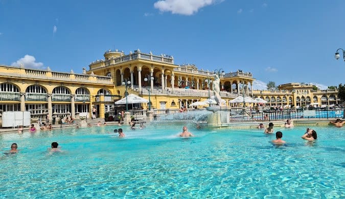 The Széchenyi thermal baths, a famous relaxation spot in Budapest