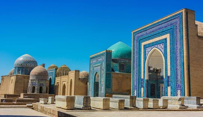 The Shah-i-Zinda necropolis in Samarkand, Uzbekistan