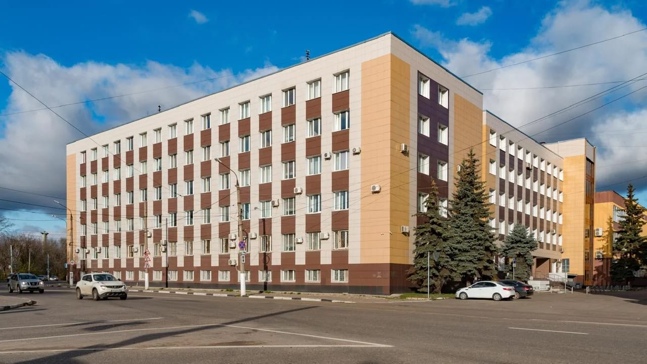 A large corner faculty building of Tver State Medical University on a Tver street