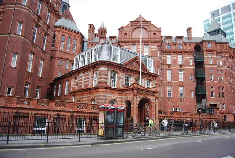 The Cruciform Building of UCL, a major biomedical teaching and research building in central London