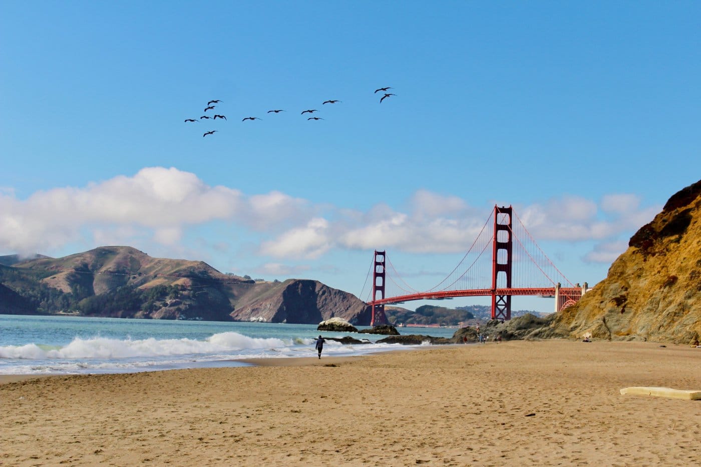 The Golden Gate Bridge seen from Baker Beach in San Francisco