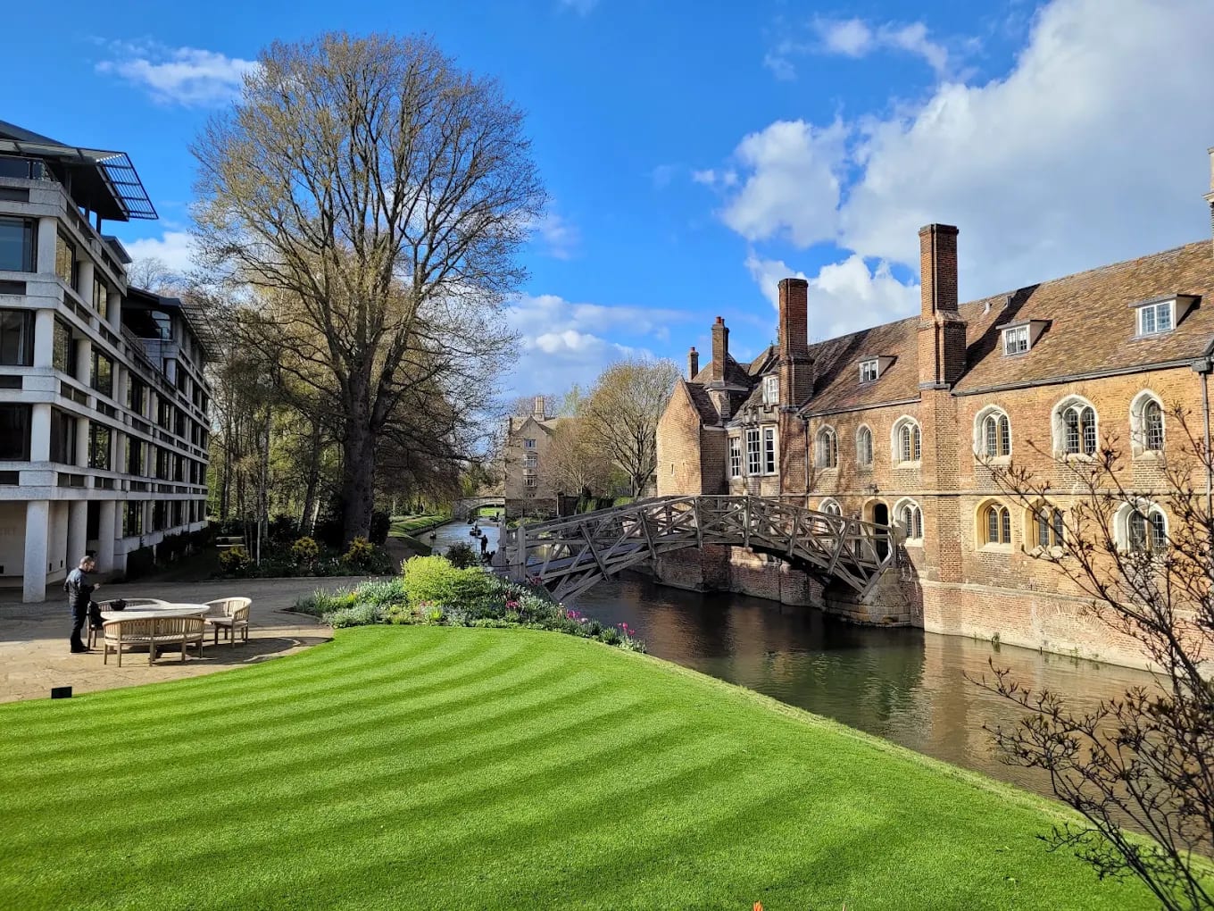 The Mathematical Bridge over the River Cam beside Queens' College, University of Cambridge