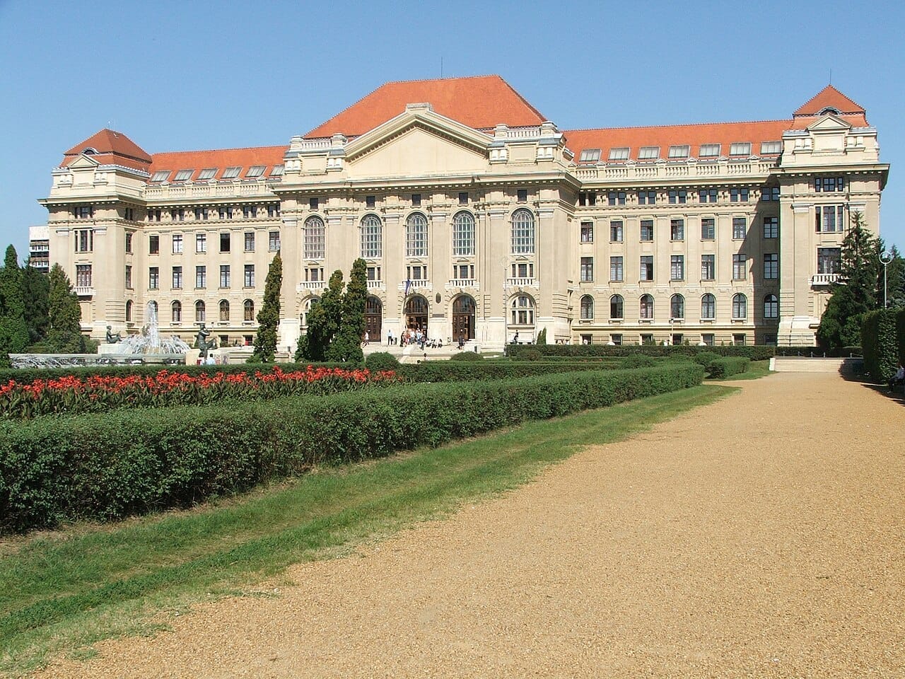 The Main Building of the University of Debrecen with its garden