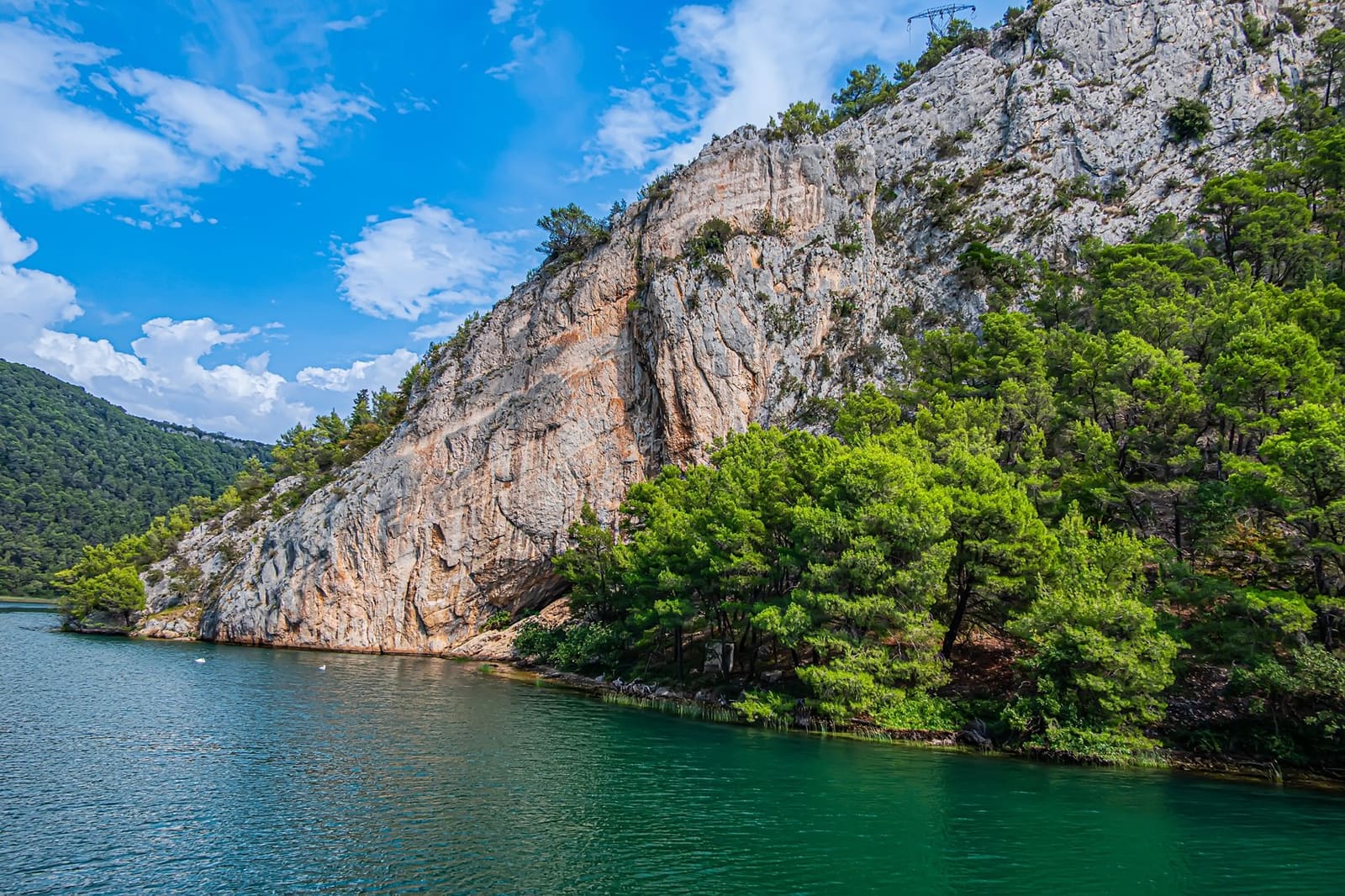A karst river canyon with turquoise water in the Dalmatian hinterland about 70 km from Split, Croatia