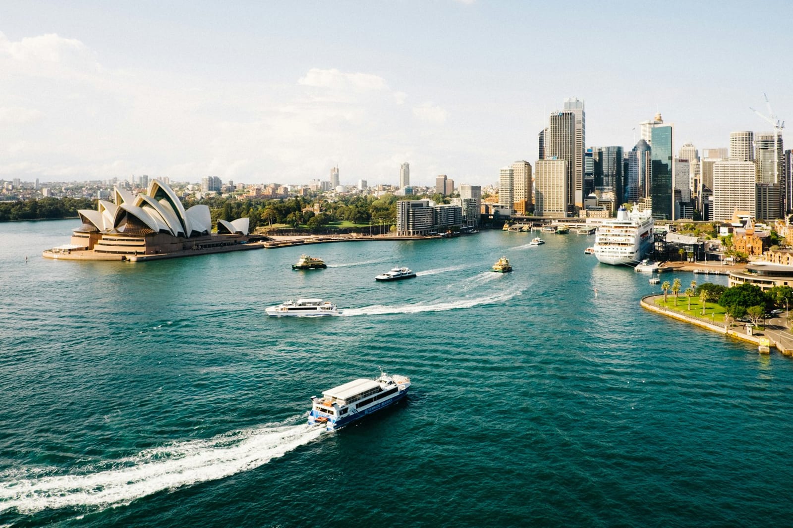 Sydney Harbour with the Opera House and the city skyline — city context, not the campus