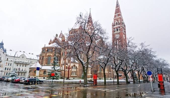 The Szeged Votive Church and Dóm Square, a landmark of the city