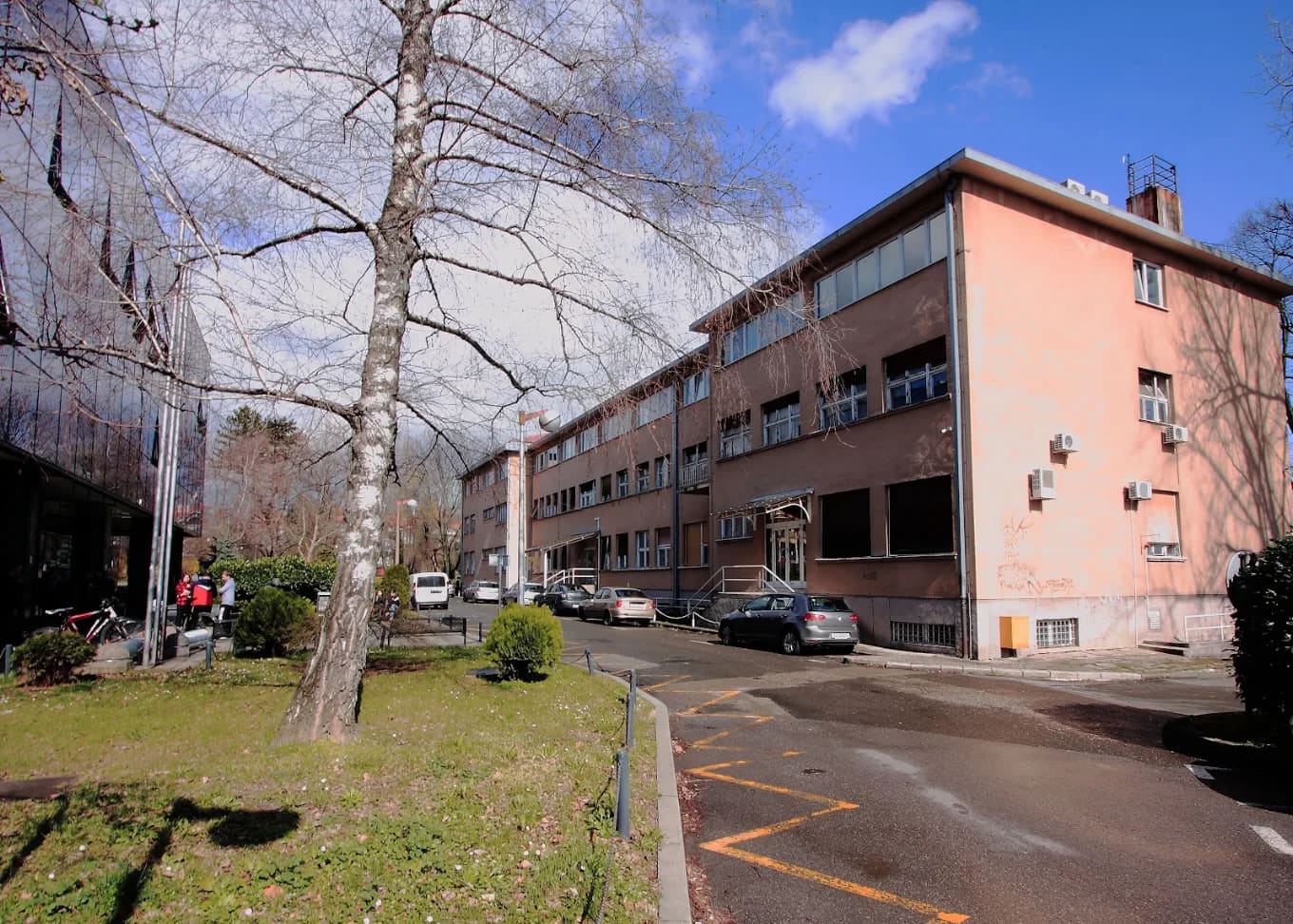 Institute building on the Šalata medical campus of the University of Zagreb School of Medicine in winter