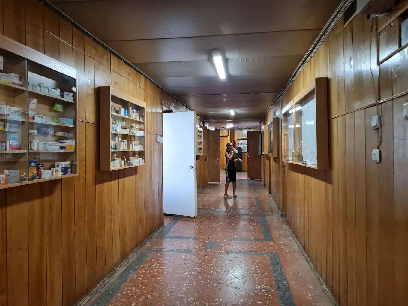 A corridor inside a Yerevan State Medical University building