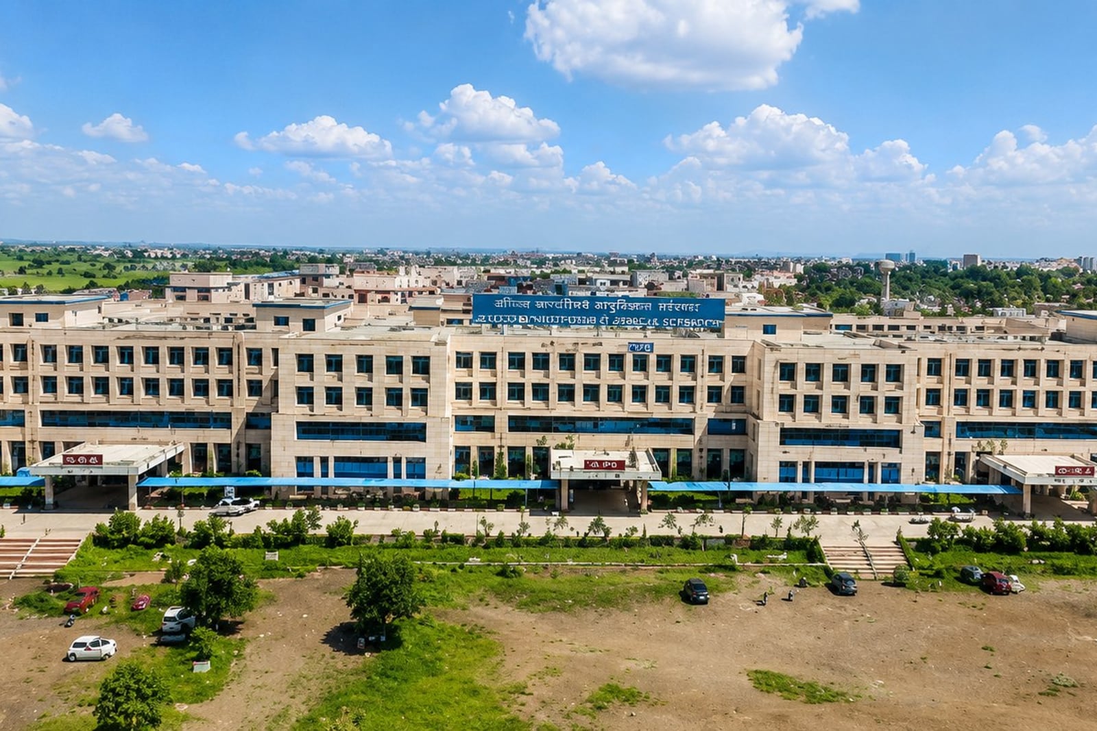 The main hospital building of AIIMS Bhopal