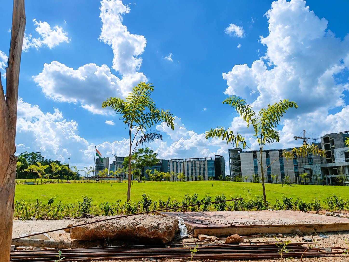 A campus view of AIIMS Deoghar with hospital blocks