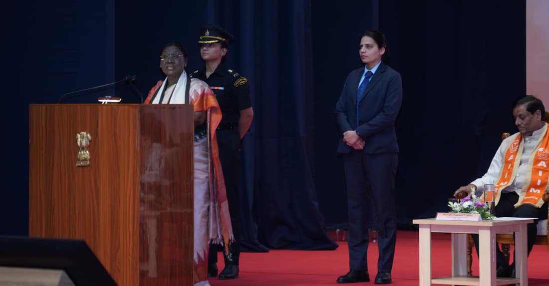 A graduate at an AIIMS Nagpur convocation ceremony