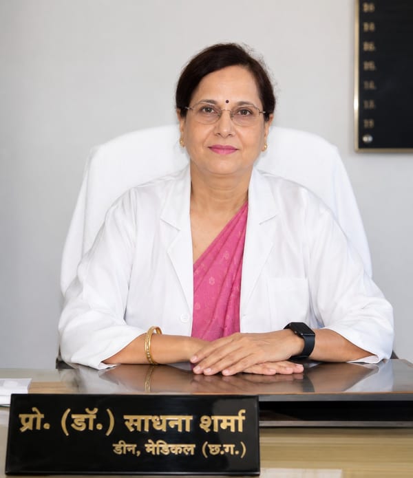 Portrait of Dr. Sadhna Sharma, HOD Biochemistry