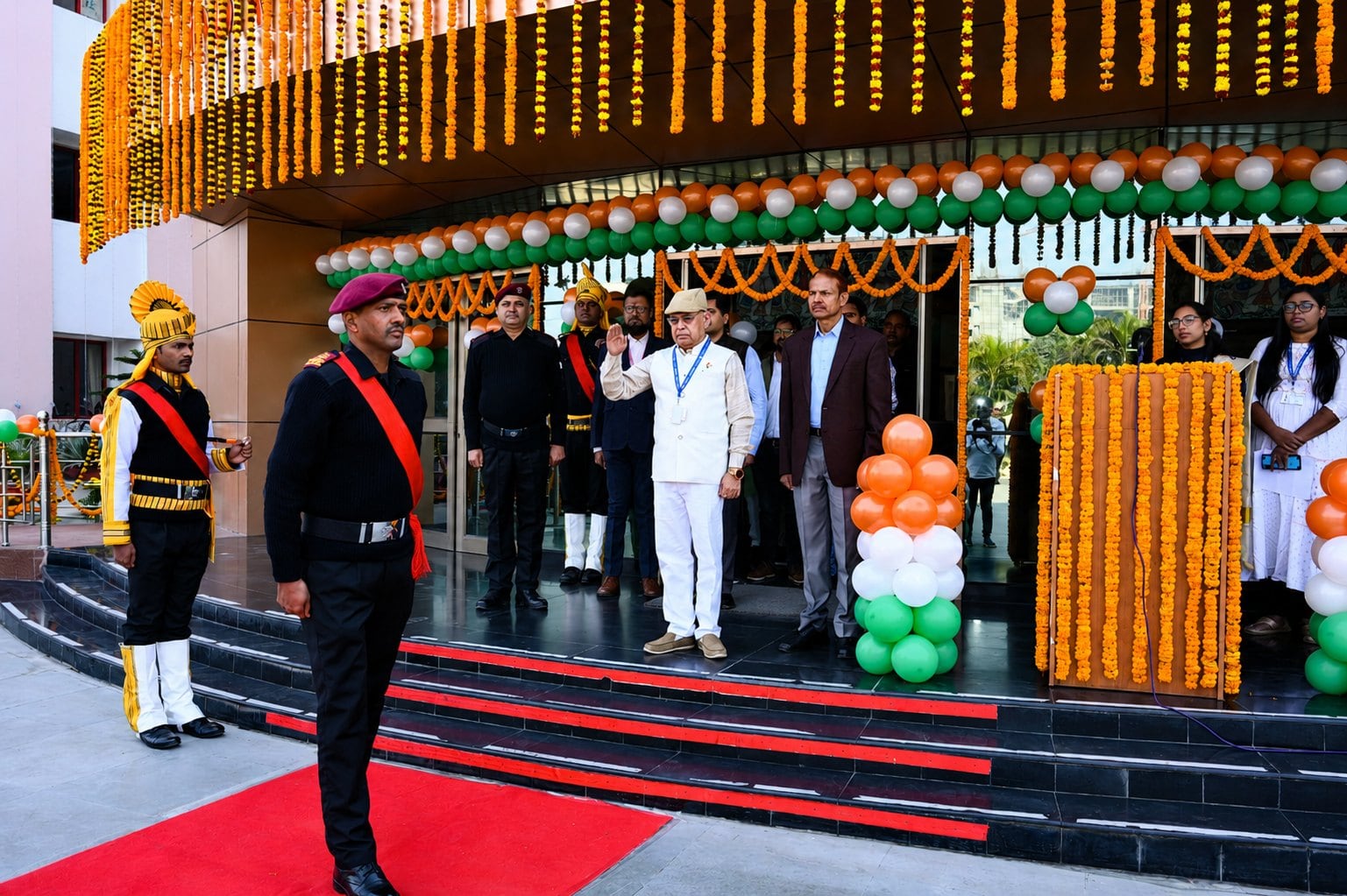 An Independence Day flag-hoisting ceremony at AIIMS Patna